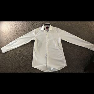 White Kenneth Cole Slim Fit Dress Shirt